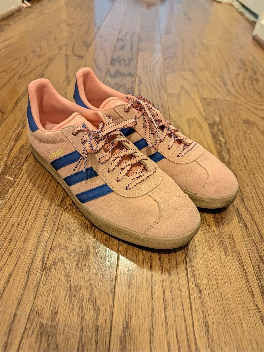 Pink And Blue Adidas Gazelles Women's Size 11